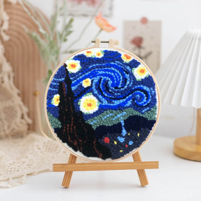 Starry Night Punch Needle Kit – Artistic DIY Design | Expressive Handmade Home Accent - image 2