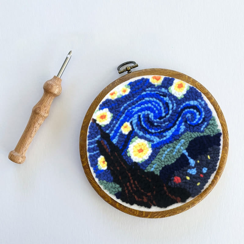 Starry Night Punch Needle Kit – Artistic DIY Design | Expressive Handmade Home Accent - image 9