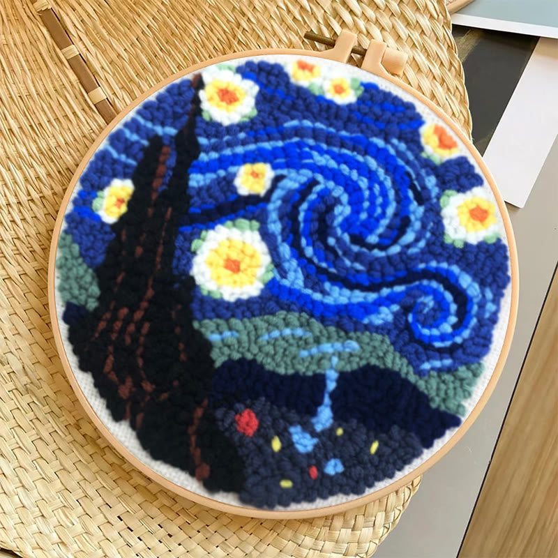 Starry Night Punch Needle Kit – Artistic DIY Design | Expressive Handmade Home Accent - image 8