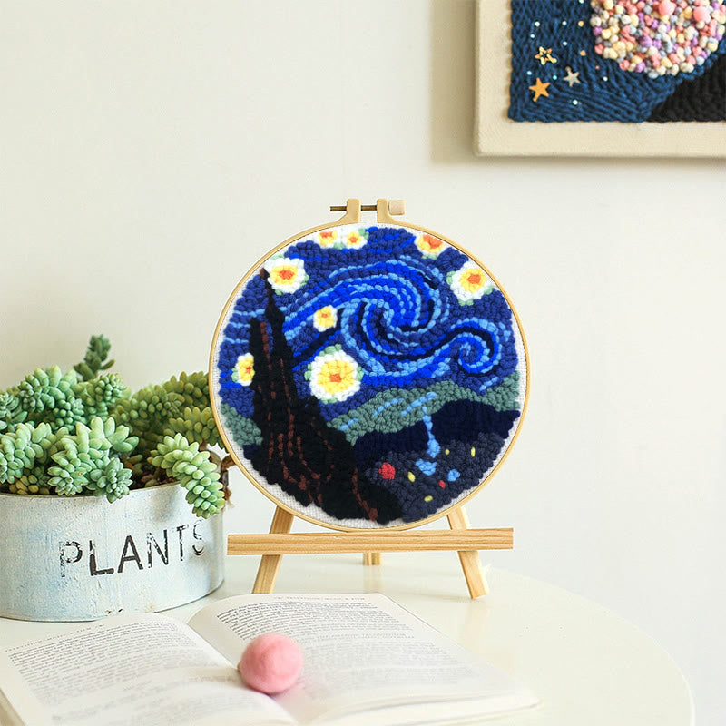 Starry Night Punch Needle Kit – Artistic DIY Design | Expressive Handmade Home Accent - image 4