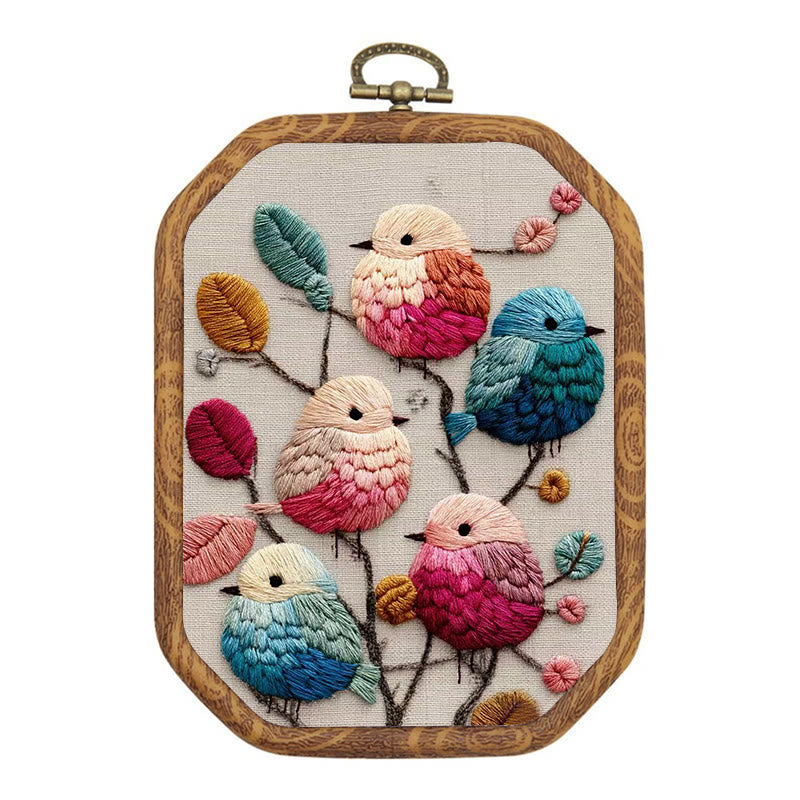 Rubbyoo Embroidery Kit - Lovely Birds | Diy Handmade Stitchwork | Perfect For Wall Hanging - 20*15cm - image 0
