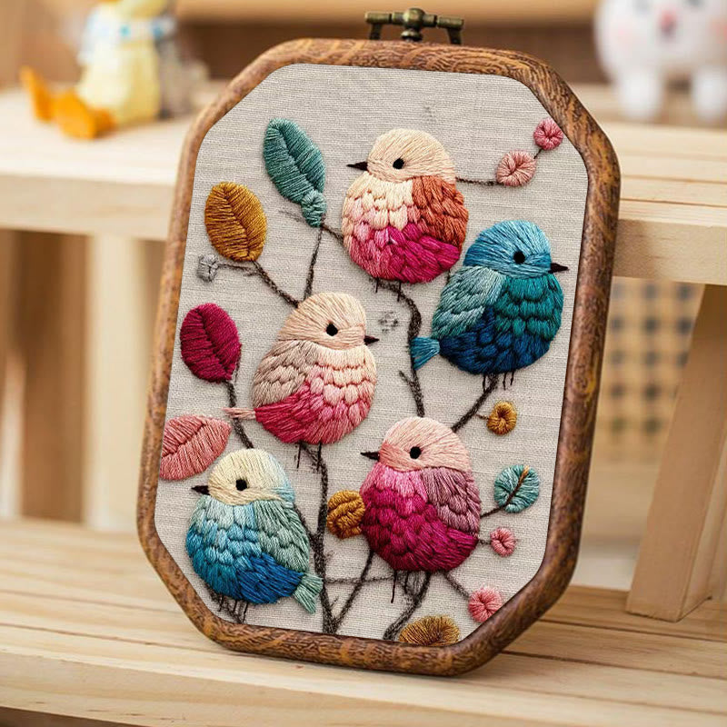 Rubbyoo Embroidery Kit - Lovely Birds | Diy Handmade Stitchwork | Perfect For Wall Hanging - image 1