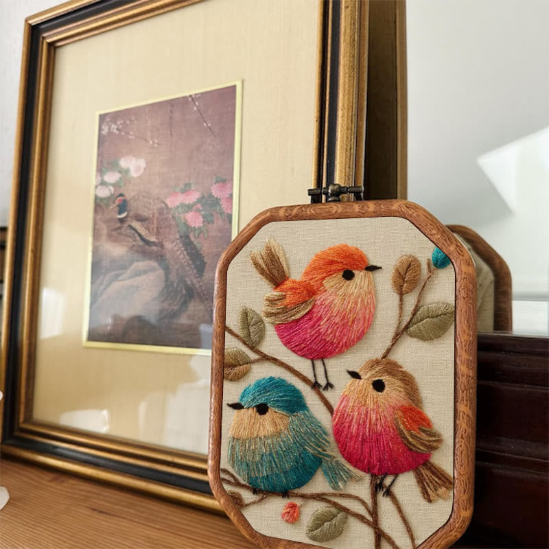 Rubbyoo Embroidery Kit - Vibrant Birds | Animal Hoop Art | Handmade Room Ornament - image 3