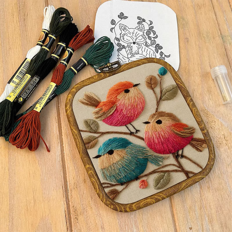 Rubbyoo Embroidery Kit - Vibrant Birds | Animal Hoop Art | Handmade Room Ornament - image 9