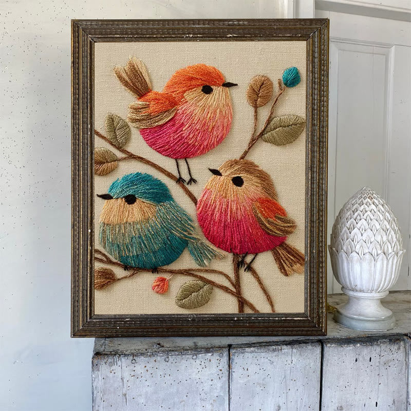 Rubbyoo Embroidery Kit - Vibrant Birds | Animal Hoop Art | Handmade Room Ornament - image 6