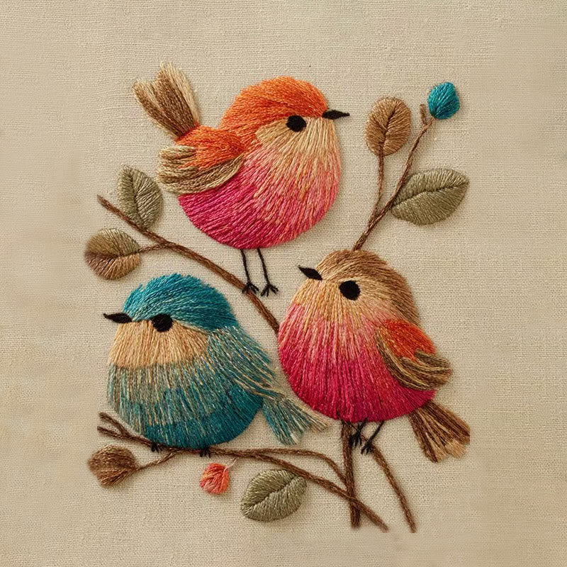 Rubbyoo Embroidery Kit - Vibrant Birds | Animal Hoop Art | Handmade Room Ornament - image 7