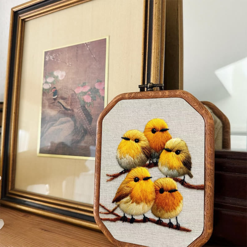 Rubbyoo Embroidery Kit - Yellow Birds On Branch | Unique Embroidery Art | Diy Holiday Gift - image 6