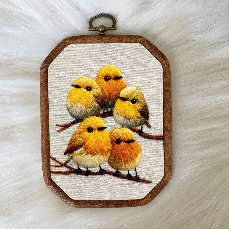 Rubbyoo Embroidery Kit - Yellow Birds On Branch | Unique Embroidery Art | Diy Holiday Gift - image 4