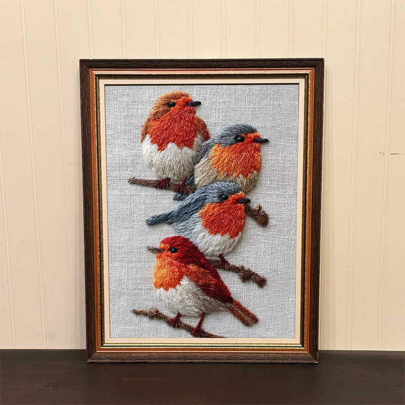 Rubbyoo Embroidery Kit - Robin Birds | Diy Animal Craft | Gifts For Bird Lovers - image 4