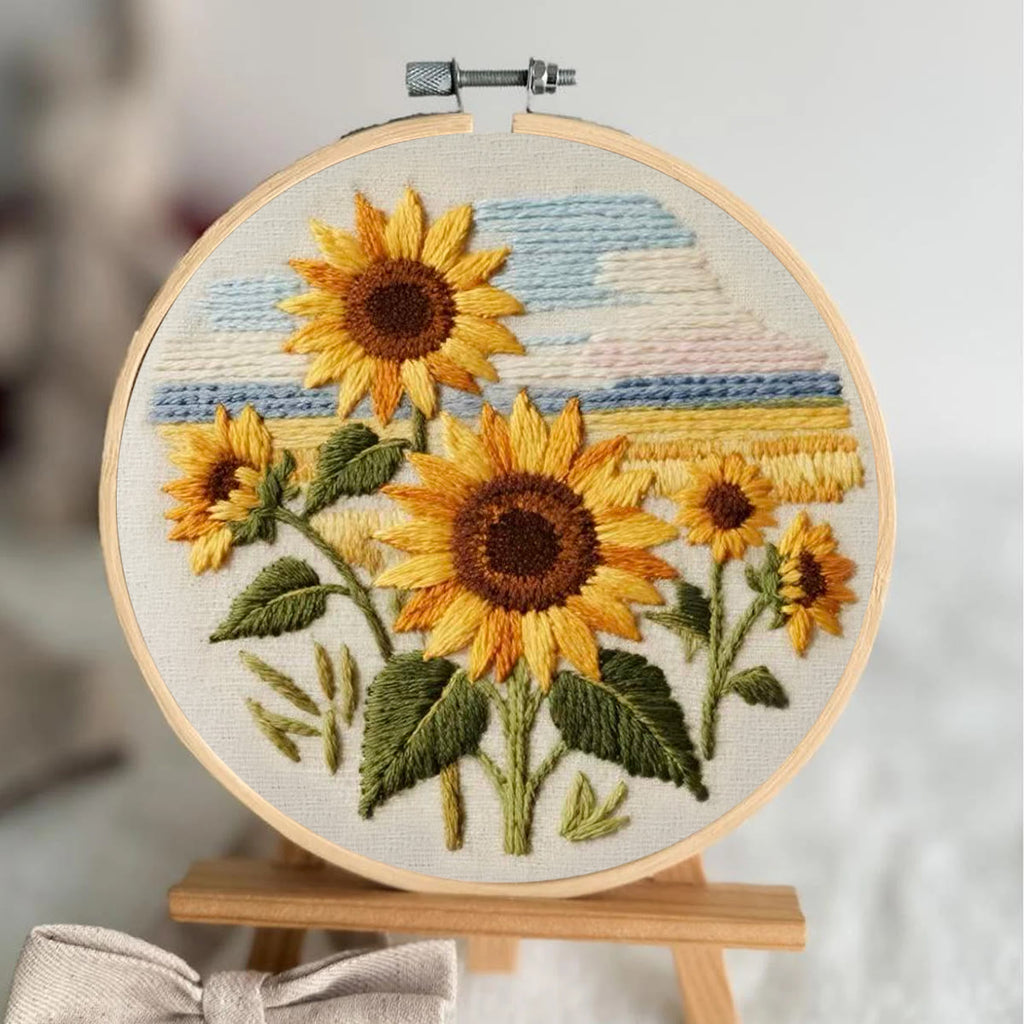 Rubbyoo Embroidery Kit - Seaside Sunflowers | Unique Desk Ornament | Perfect Birthday Gifts - image 2