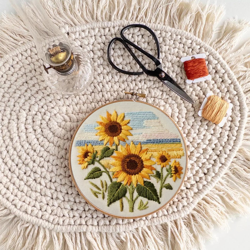 Rubbyoo Embroidery Kit - Seaside Sunflowers | Unique Desk Ornament | Perfect Birthday Gifts - image 7