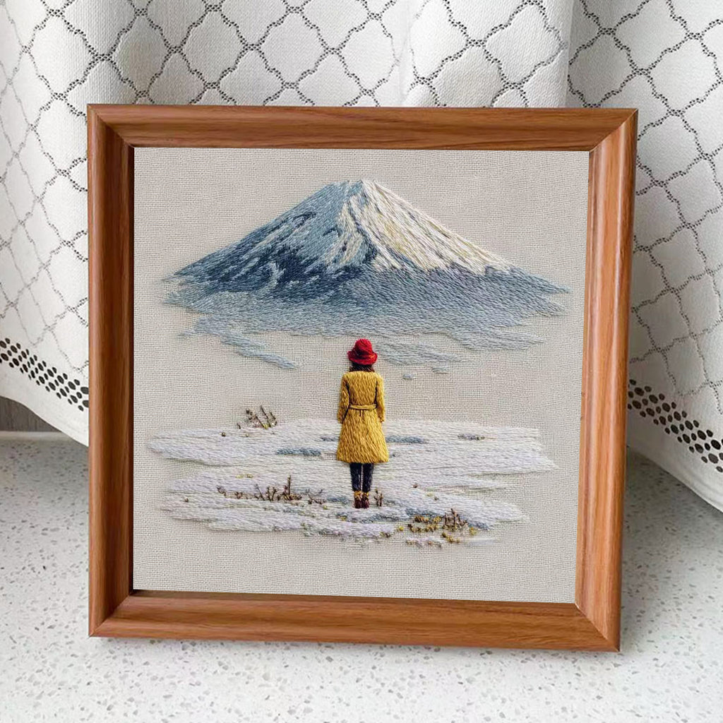 Rubbyoo Embroidery Kit - Snow Mountain | Diy Landscape Craft | Easy Stitch Hoop Art  - Embroidery Kit Plus An Extra Frame - image 10