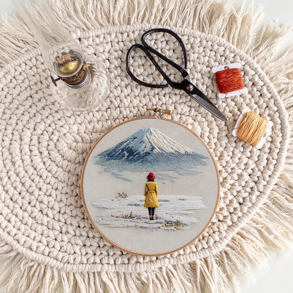 Rubbyoo Embroidery Kit - Snow Mountain | Diy Landscape Craft | Easy Stitch Hoop Art  - image 7