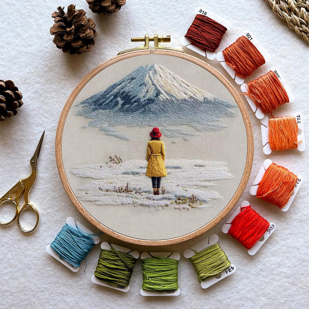 Rubbyoo Embroidery Kit - Snow Mountain | Diy Landscape Craft | Easy Stitch Hoop Art  - image 9