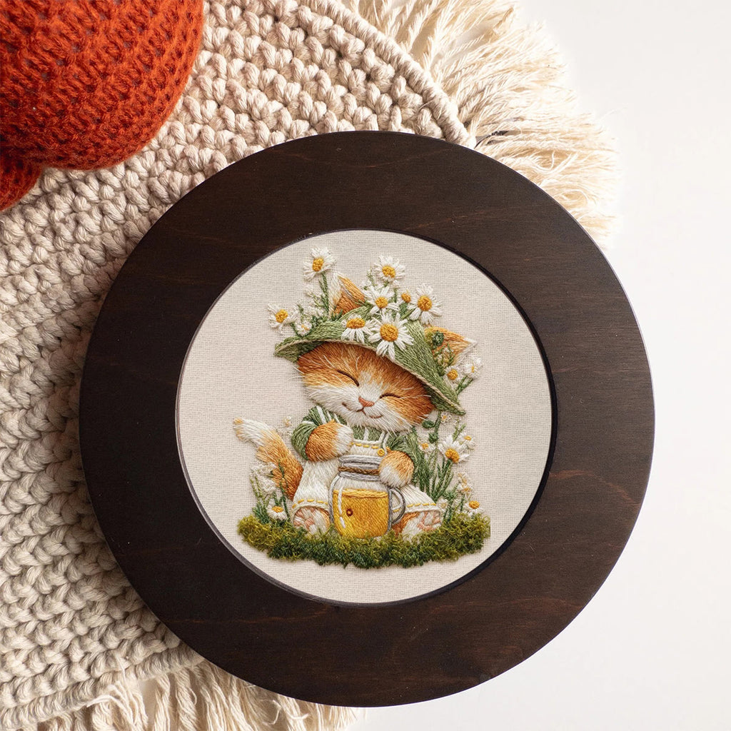 Rubbyoo Embroidery Kit - Floral Kitten | Lovely Animal Art | Gift For Home Decoration  - image 4