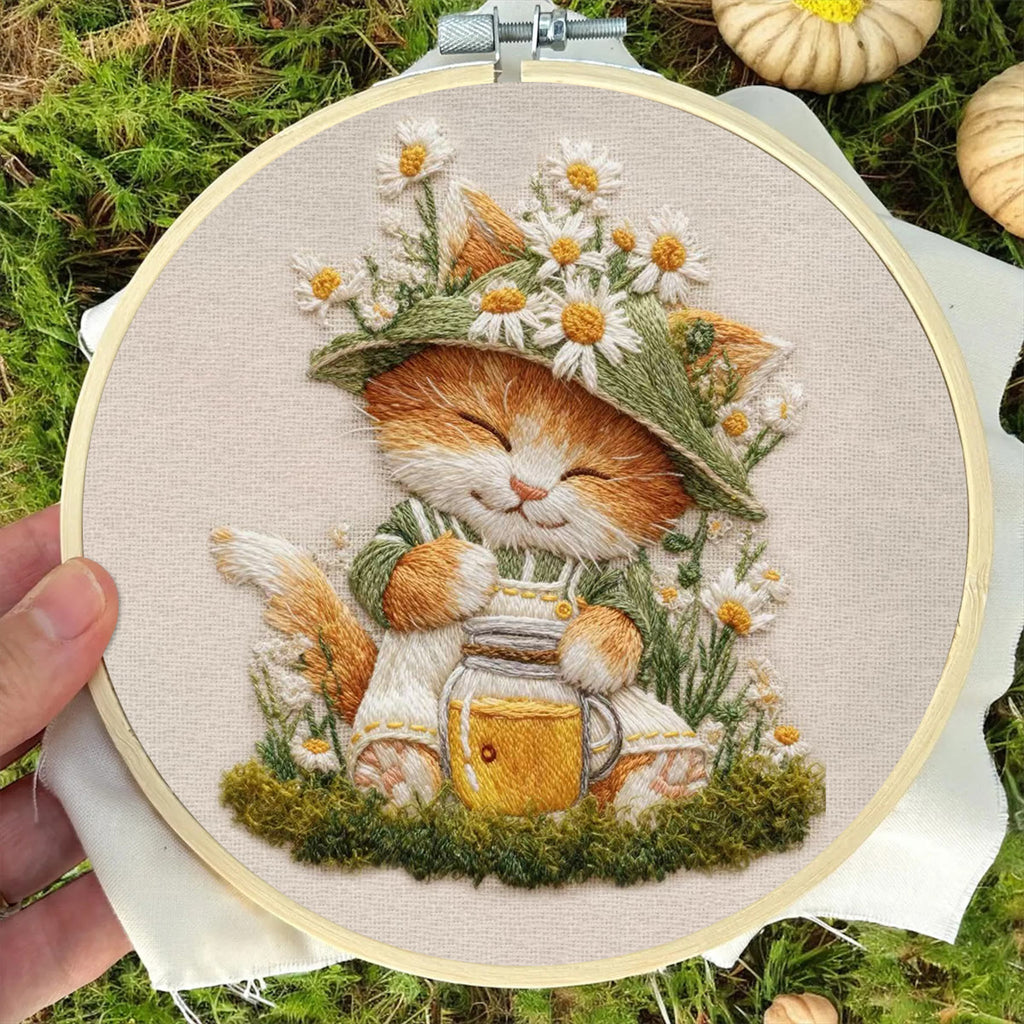 Rubbyoo Embroidery Kit - Floral Kitten | Lovely Animal Art | Gift For Home Decoration  - image 7