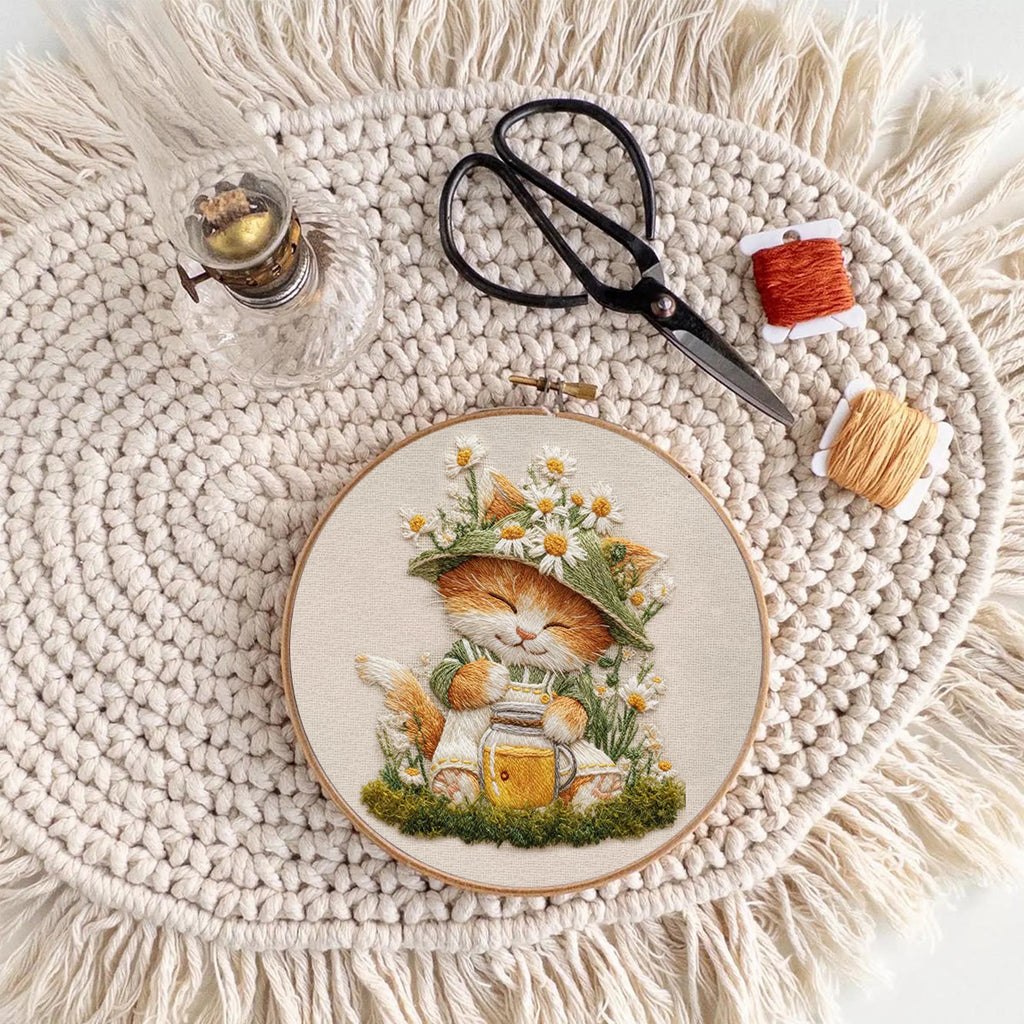 Rubbyoo Embroidery Kit - Floral Kitten | Lovely Animal Art | Gift For Home Decoration  - image 8