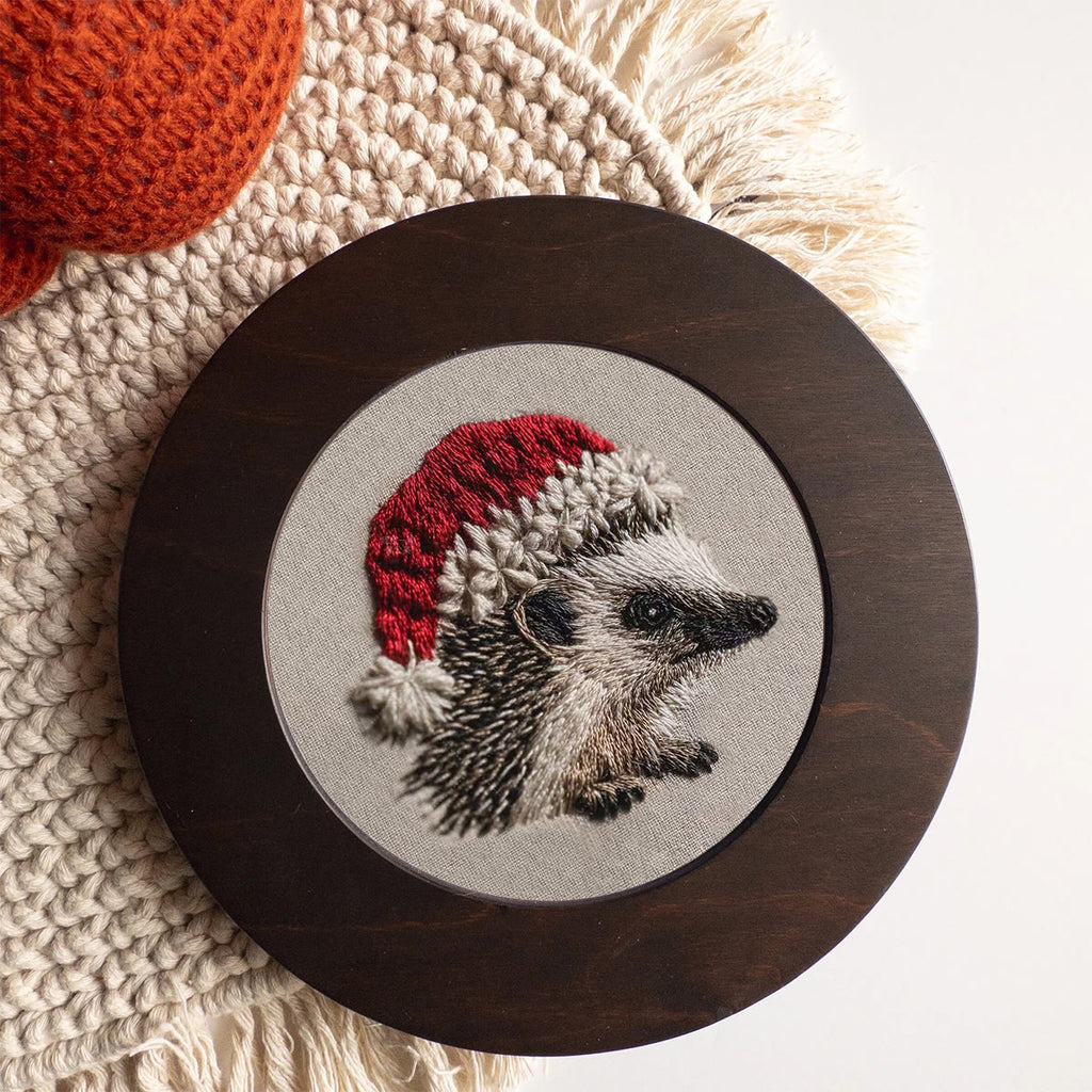 Rubbyoo Embroidery Kit - Hedgehog  Christmas Hat | Winter Woodland Animal | Christmas Stitch Art - image 5