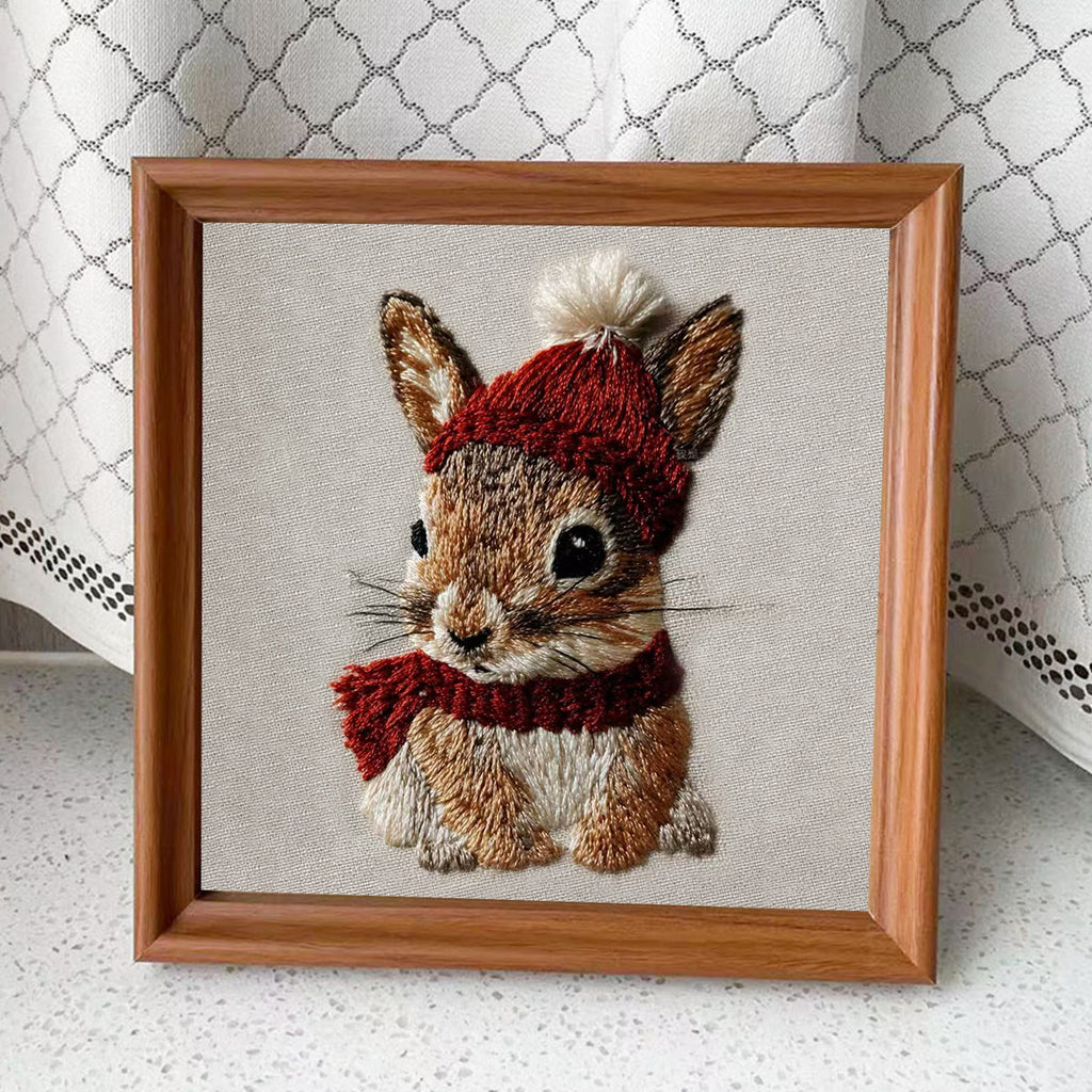 Rubbyoo Embroidery Kit - Christmas Bunny | Cute Animal Carft | Gift For Holiday Decor  - Embroidery Kit Plus An Extra Frame - image 10