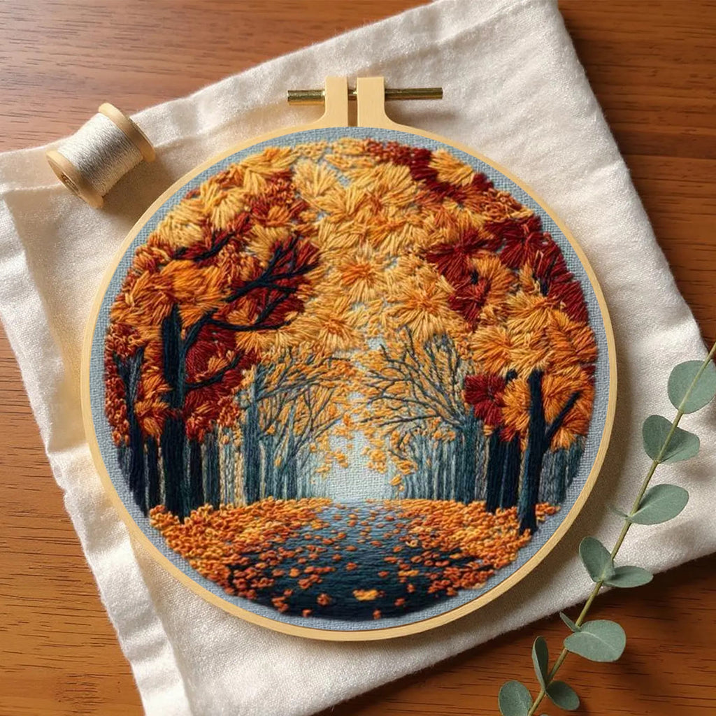 Rubbyoo Embroidery Kit - Autumn Scenery | Diy Landscape Craft | Personalized Wall Decoration  - image 4