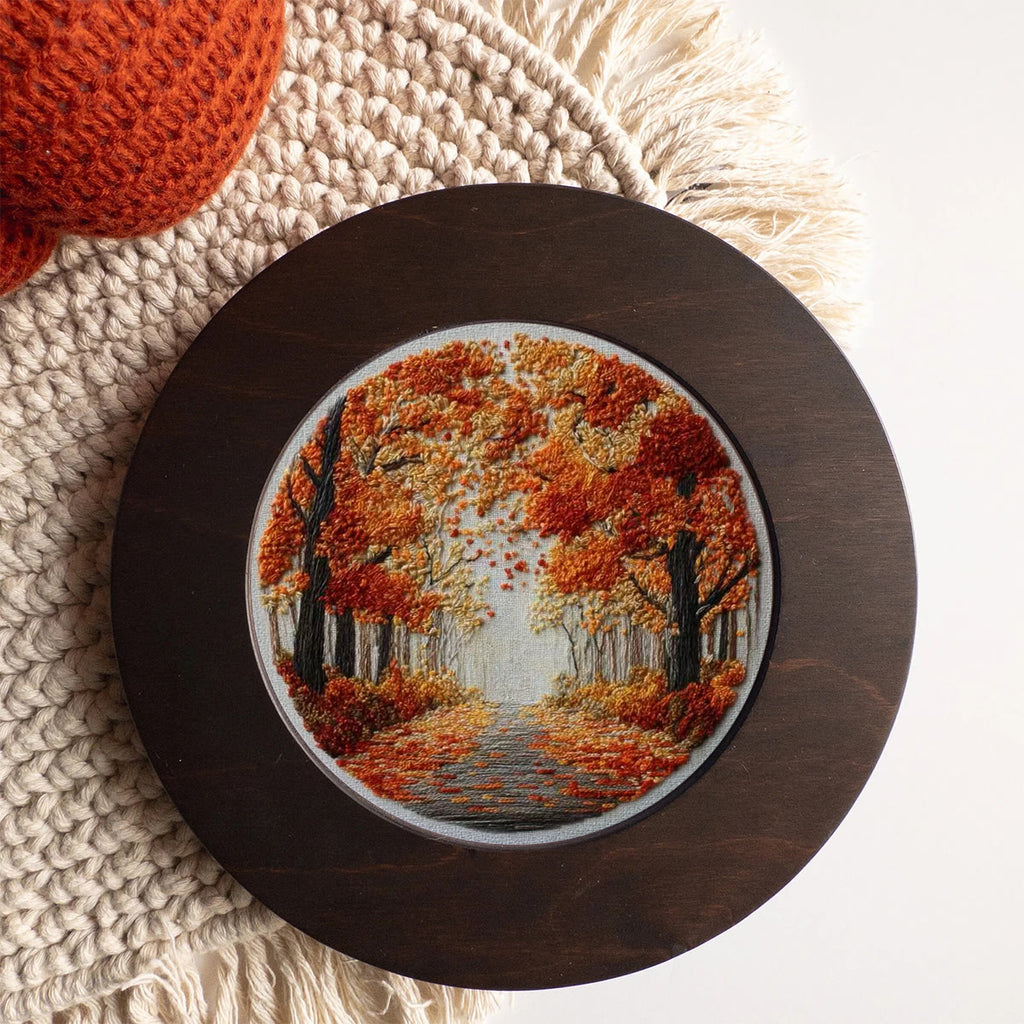 Rubbyoo Embroidery Kit - Fall Streets | Diy Hoop Art | Unique Landscape Needlecraft - image 5