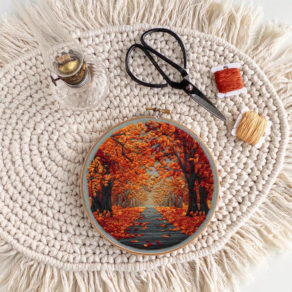 Rubbyoo Embroidery Kit - Autumn View | Nature Needle Art | Handmade Desk Decor - image 7