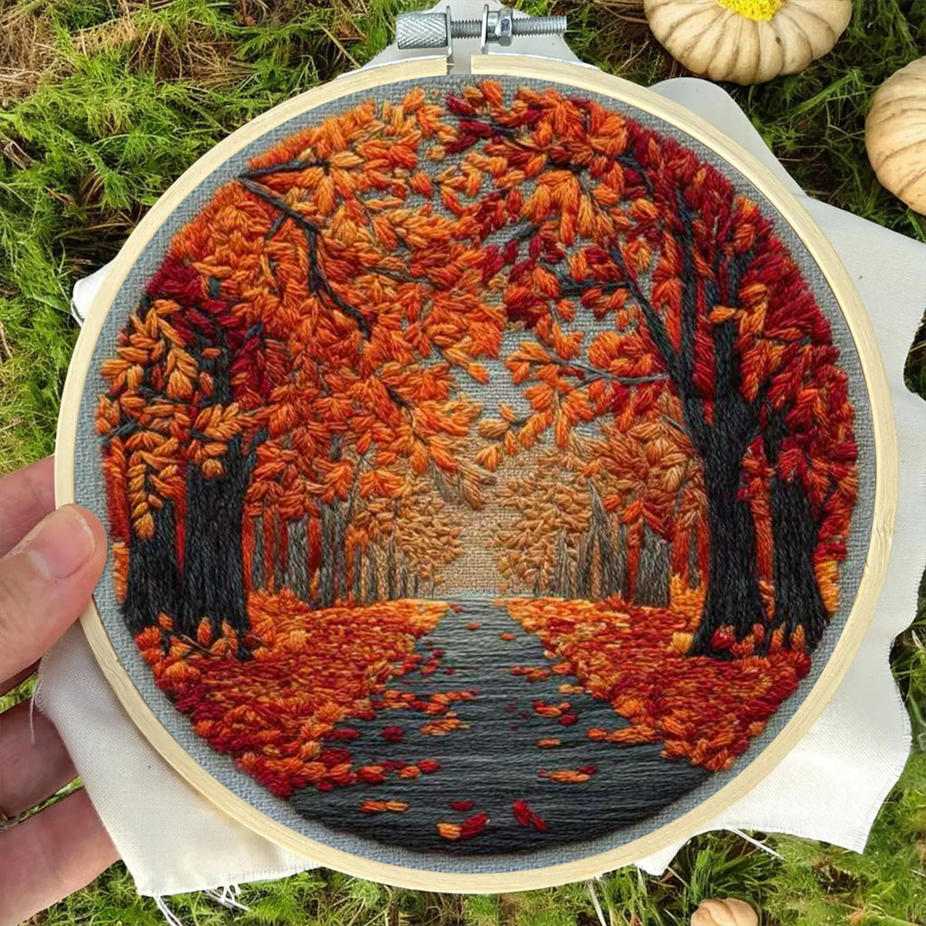 Rubbyoo Embroidery Kit - Autumn View | Nature Needle Art | Handmade Desk Decor - image 5