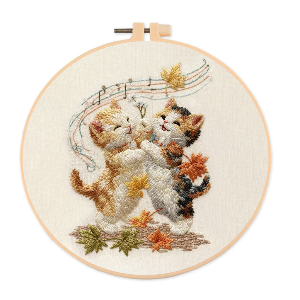 Rubbyoo Embroidery Kit - Adorable Cats | Handmade Animal Craft | Diy Hoop Art - 20*20cm - image 0