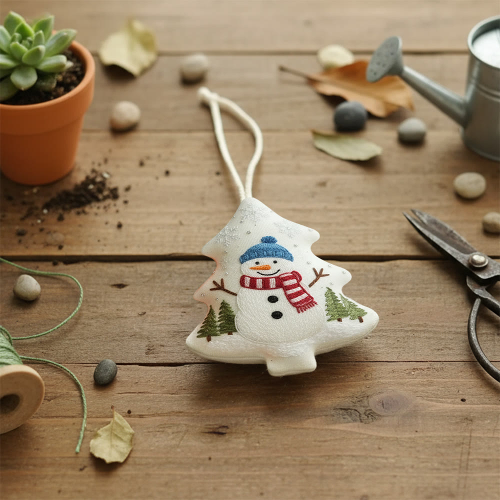 Rubbyoo Tree-shaped Embroidery Kit - Snowman | Cozy Winter Craft | Perfect Holiday Home Decoration - image 2