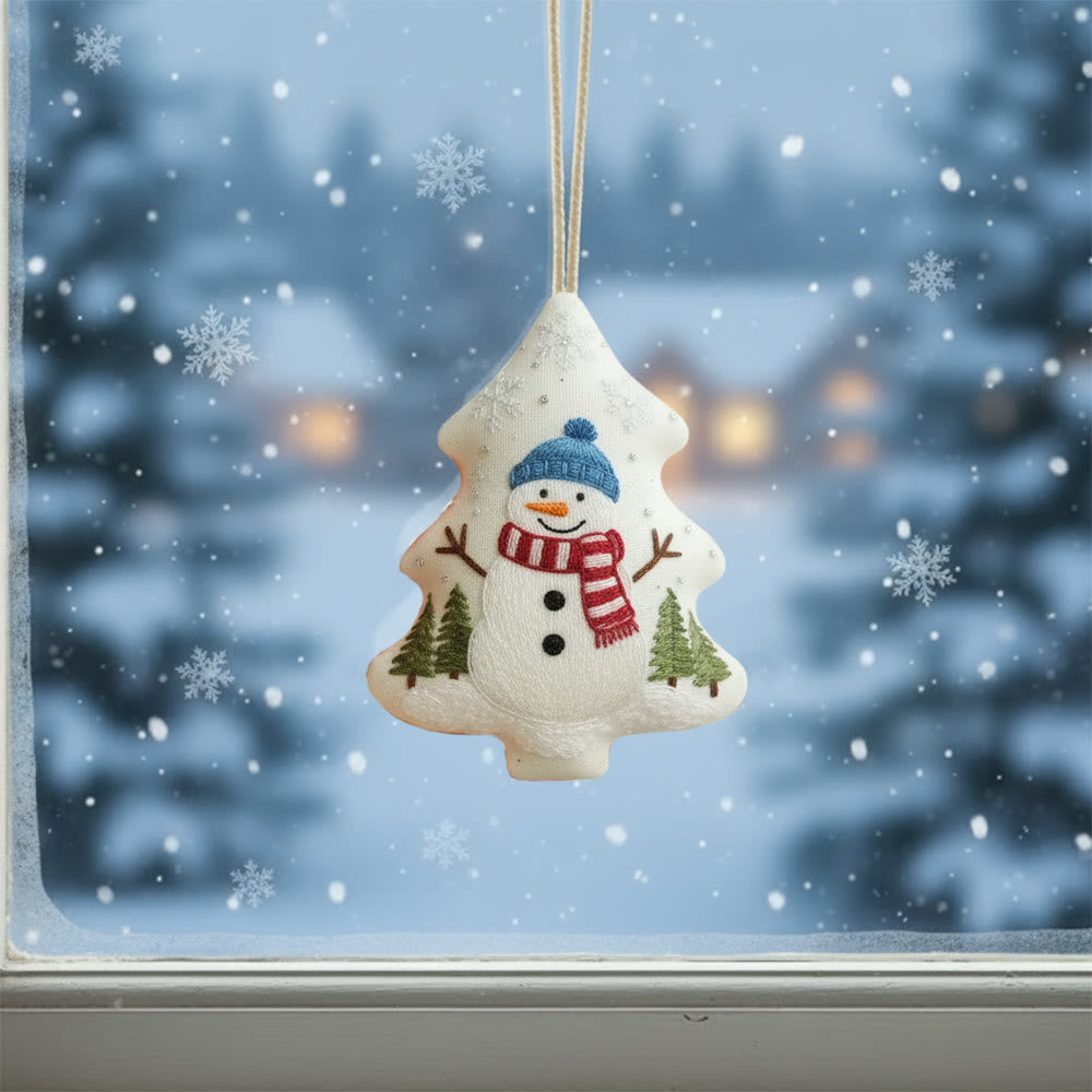 Rubbyoo Tree-shaped Embroidery Kit - Snowman | Cozy Winter Craft | Perfect Holiday Home Decoration - image 1