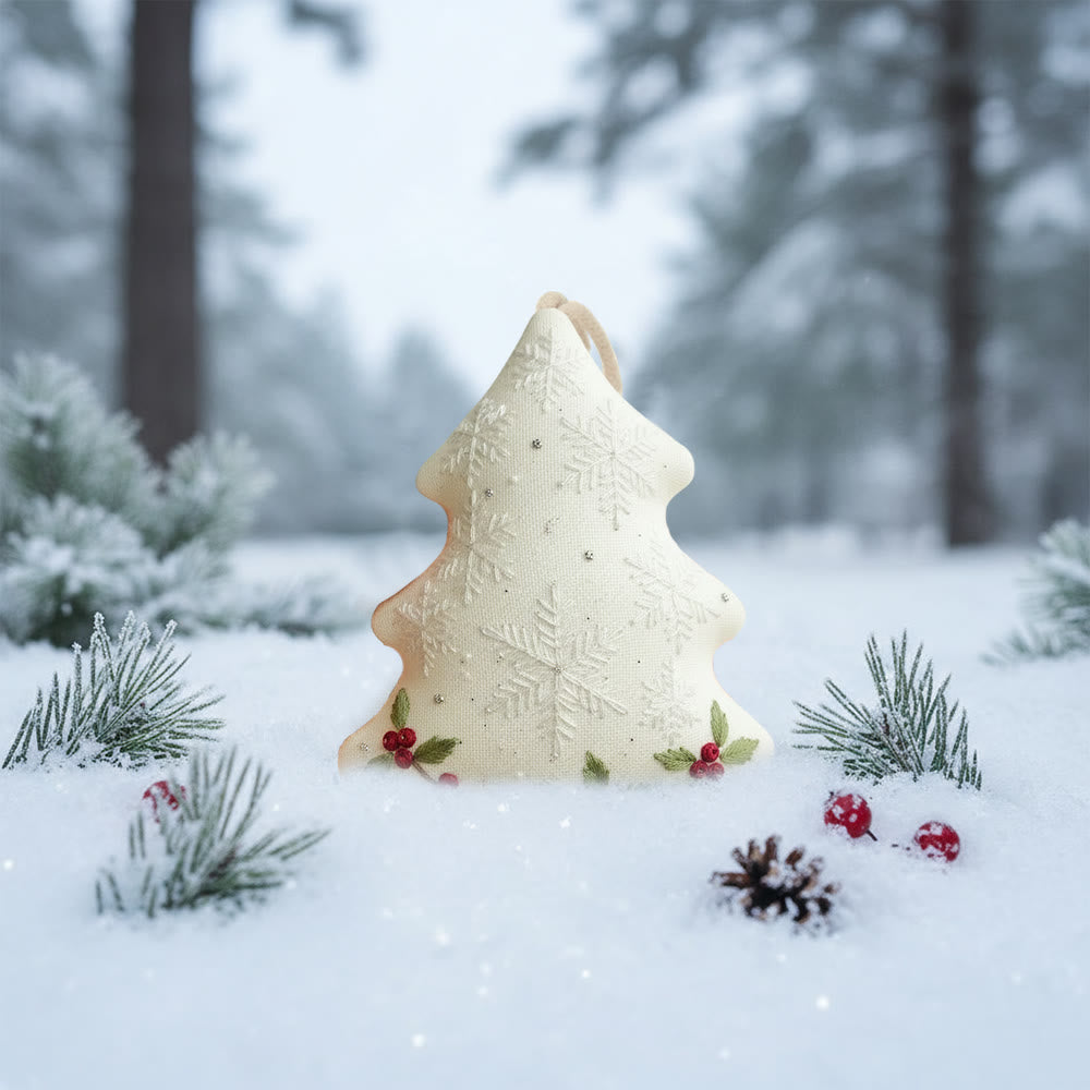 Rubbyoo Tree-shaped Embroidery Kit - Snowflake Design | Elegant Christmas Diy Project | Beautiful Holiday Accent - image 9