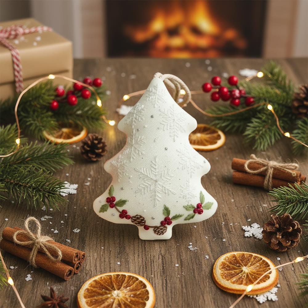 Rubbyoo Tree-shaped Embroidery Kit - Snowflake Design | Elegant Christmas Diy Project | Beautiful Holiday Accent - image 5