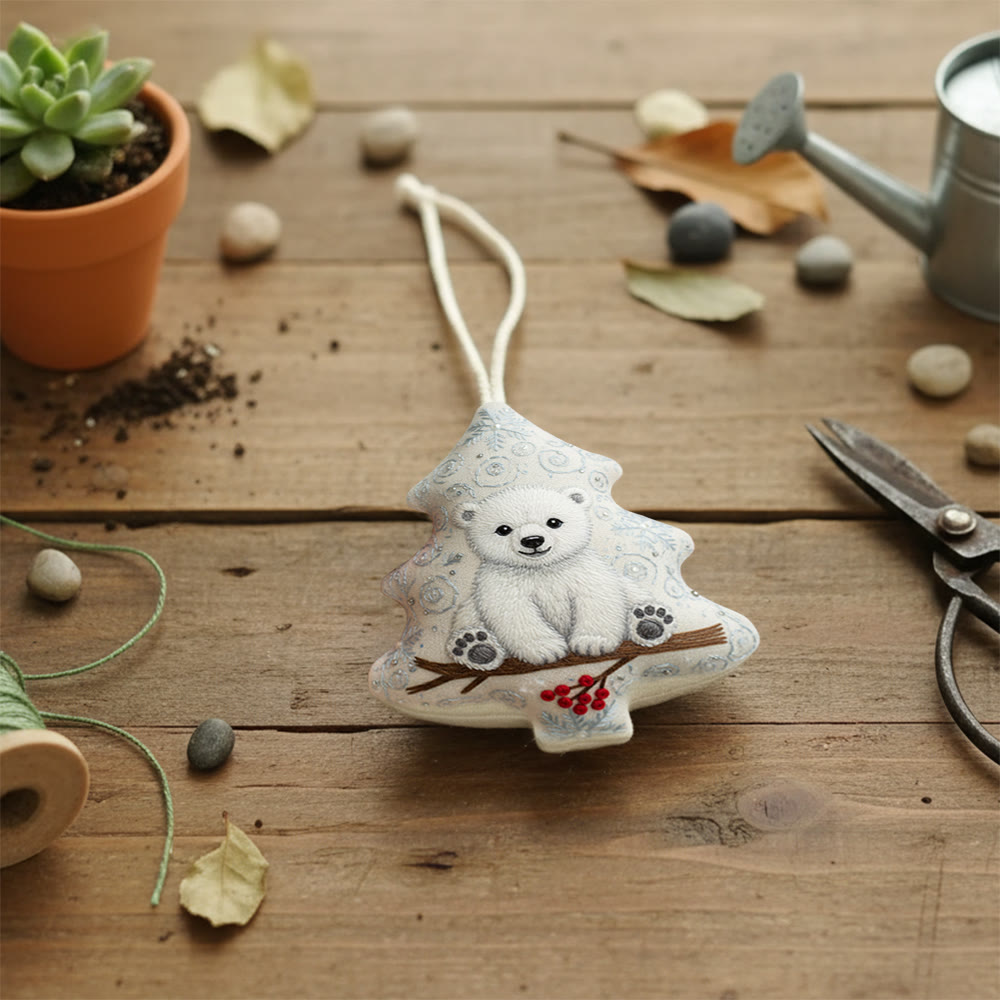 Rubbyoo Tree-shaped Embroidery Kit - Polar Bear | Cute Handmade Gift | Perfect Present - image 7