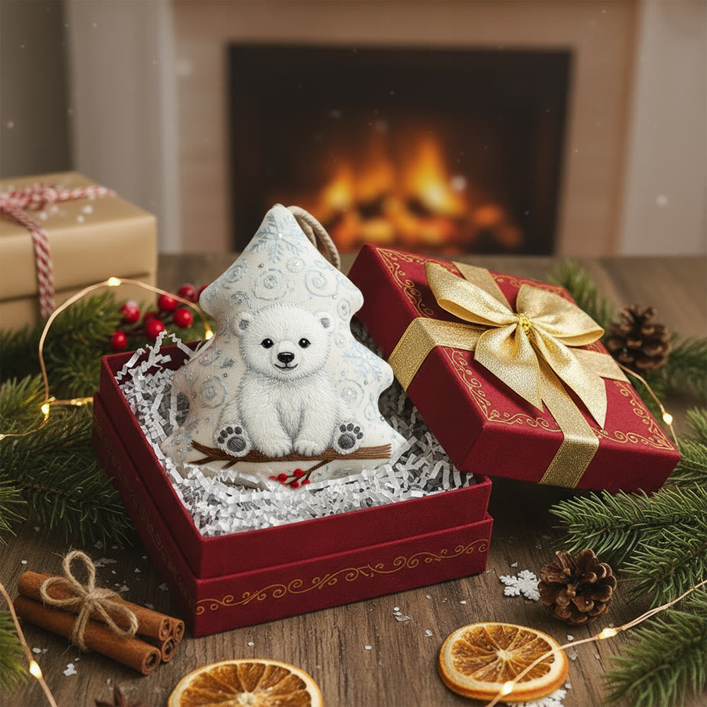 Rubbyoo Tree-shaped Embroidery Kit - Polar Bear | Cute Handmade Gift | Perfect Present - image 3