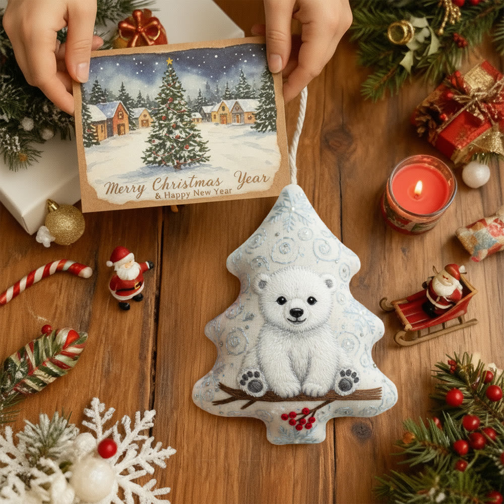Rubbyoo Tree-shaped Embroidery Kit - Polar Bear | Cute Handmade Gift | Perfect Present - image 5