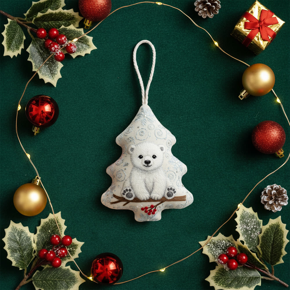 Rubbyoo Tree-shaped Embroidery Kit - Polar Bear | Cute Handmade Gift | Perfect Present - image 6