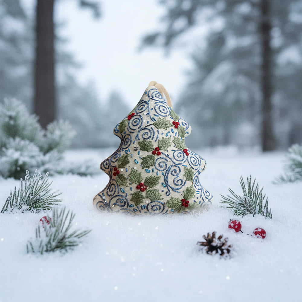 Rubbyoo Tree-shaped Embroidery Kit - Swirling Holly | Easy Diy Craft For Beginners | Exquisite Hanging Embroidery - image 8