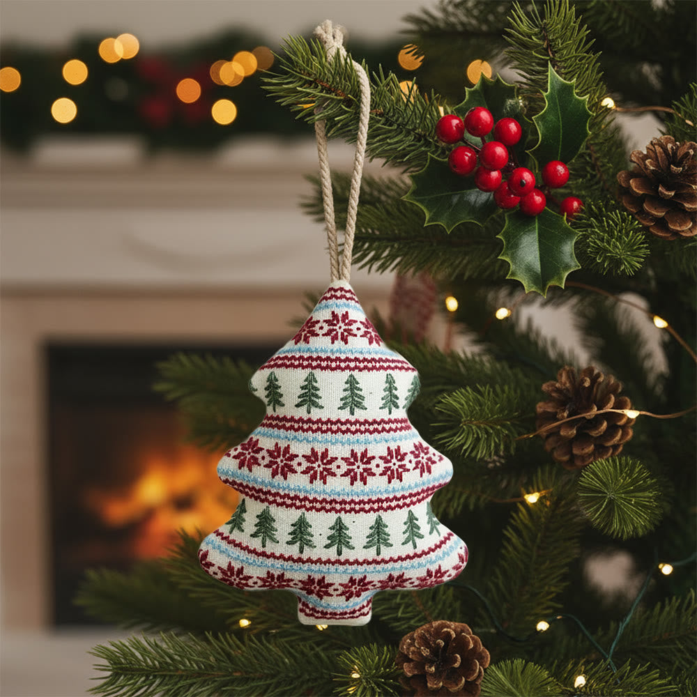 Rubbyoo Tree-shaped Embroidery Kit - Fair Isle Tree Pattern | Beginner-friendly Diy | Home Decor Hanger - 6 inches hoop kit - image 0