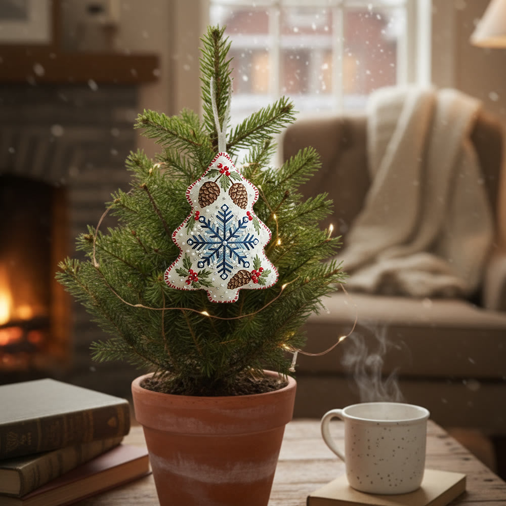 Rubbyoo Tree-shaped Embroidery Kit - Snowflake-pinecone | Exquisite Decor | Top Holiday Gifting Pick - image 5