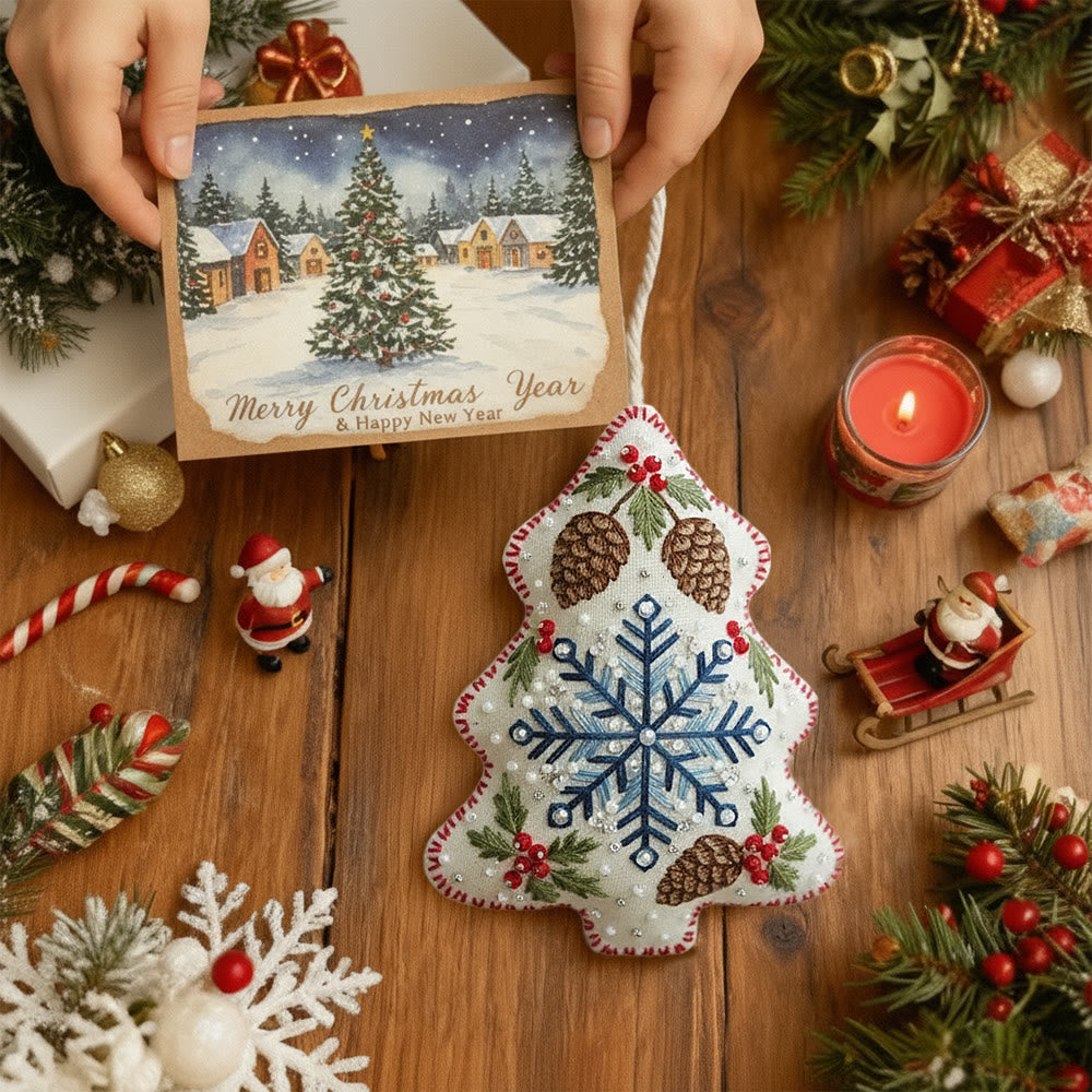 Rubbyoo Tree-shaped Embroidery Kit - Snowflake-pinecone | Exquisite Decor | Top Holiday Gifting Pick - image 8