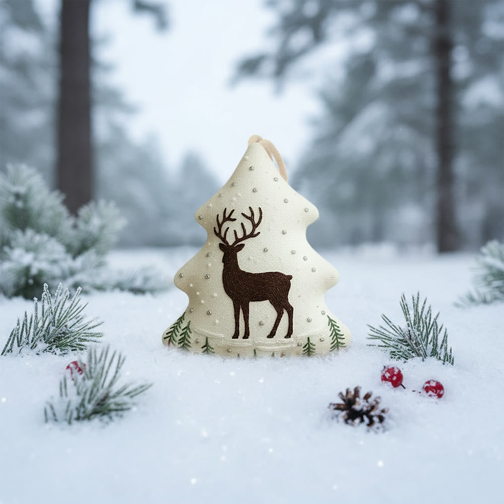 Rubbyoo Tree-shaped Embroidery Kit - Winter Deer And Pine Sprigs | Gentle Winter Stitching | Thoughtful Holiday Gift - image 8