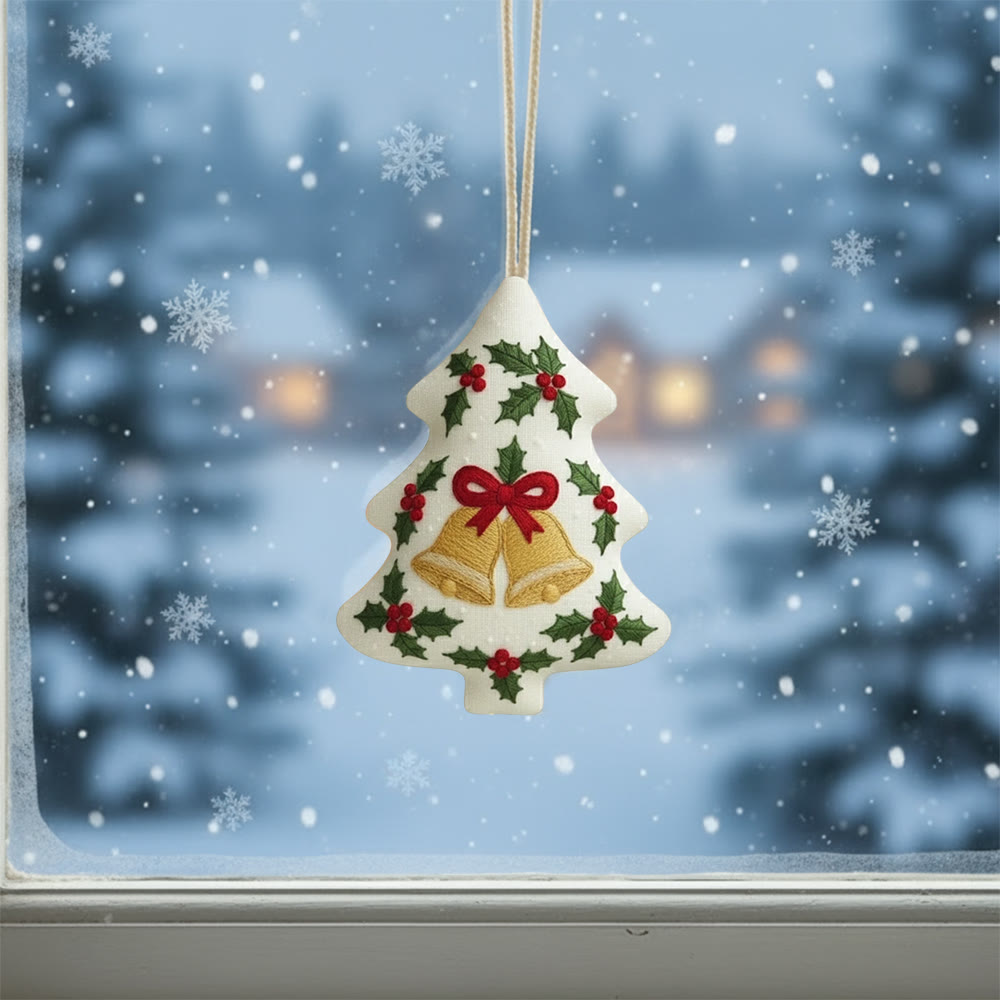 Rubbyoo Tree-shaped Embroidery Kit - Christmas Bell | Winter Holiday Artwork | Creative Stitch Craft - image 8