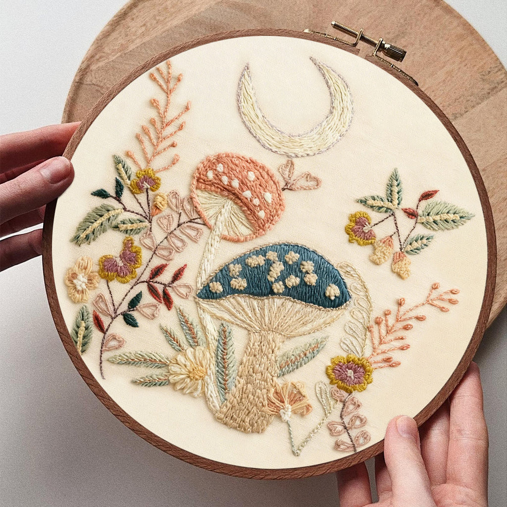 Rubbyoo Embroidery Kit - Mushroom With Moon | Diy Hoop Art | Perfect Needle Craft For Beginner  - image 7