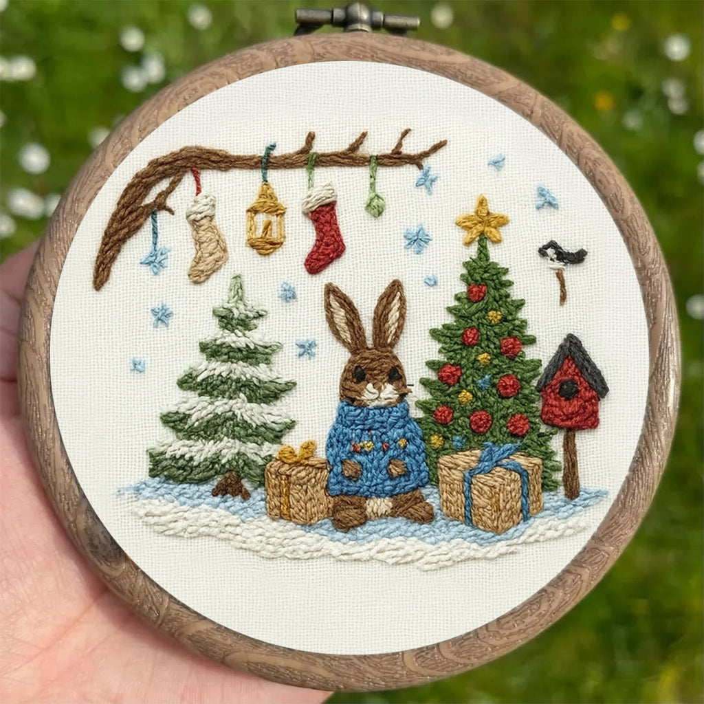 Rubbyoo Embroidery Kit - Christmas Bunny | Lovely Animal Craft  | Nice Holiday Gift Idea  - image 3