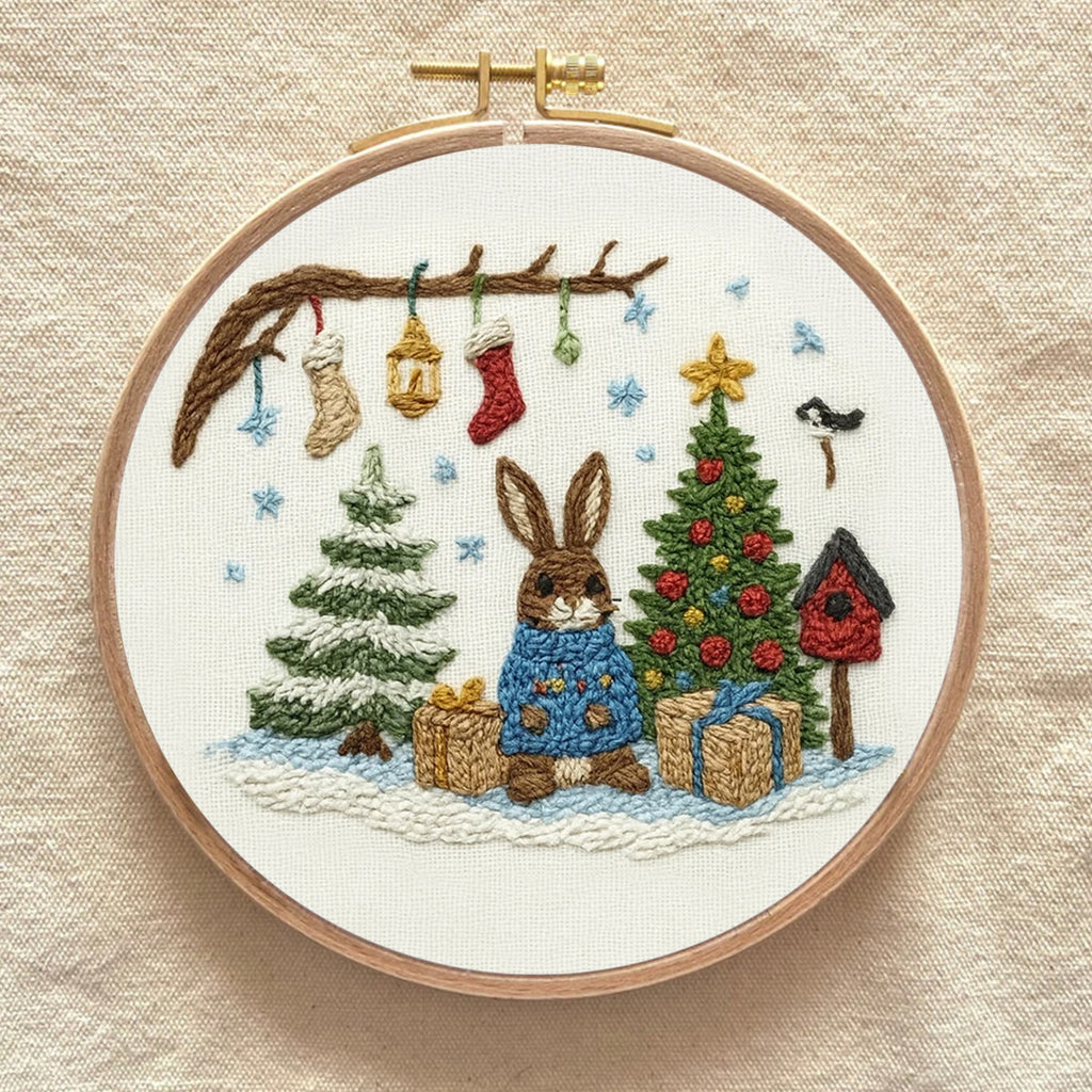Rubbyoo Embroidery Kit - Christmas Bunny | Lovely Animal Craft  | Nice Holiday Gift Idea  - image 7