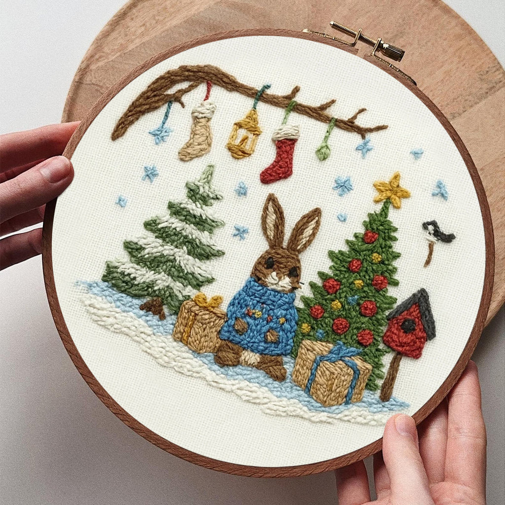 Rubbyoo Embroidery Kit - Christmas Bunny | Lovely Animal Craft  | Nice Holiday Gift Idea  - image 2