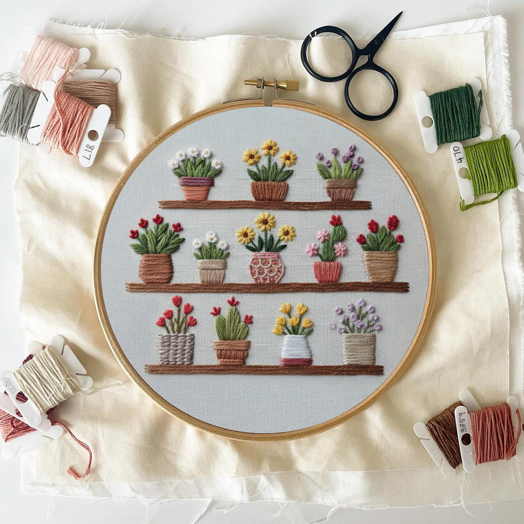 Rubbyoo Embroidery Kit - Blooming Flower Pot | Unique Floral Needlepoint | Gift For Her - image 5