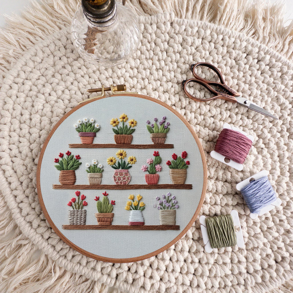 Rubbyoo Embroidery Kit - Blooming Flower Pot | Unique Floral Needlepoint | Gift For Her - image 8