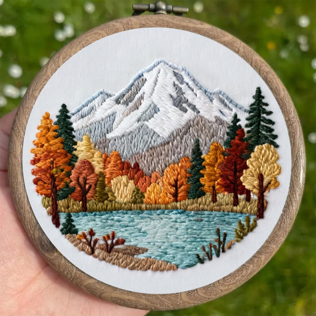 Rubbyoo Embroidery Kit - Mountain Scene | Diy Art Collection | Perfect Stitch Craft - image 2
