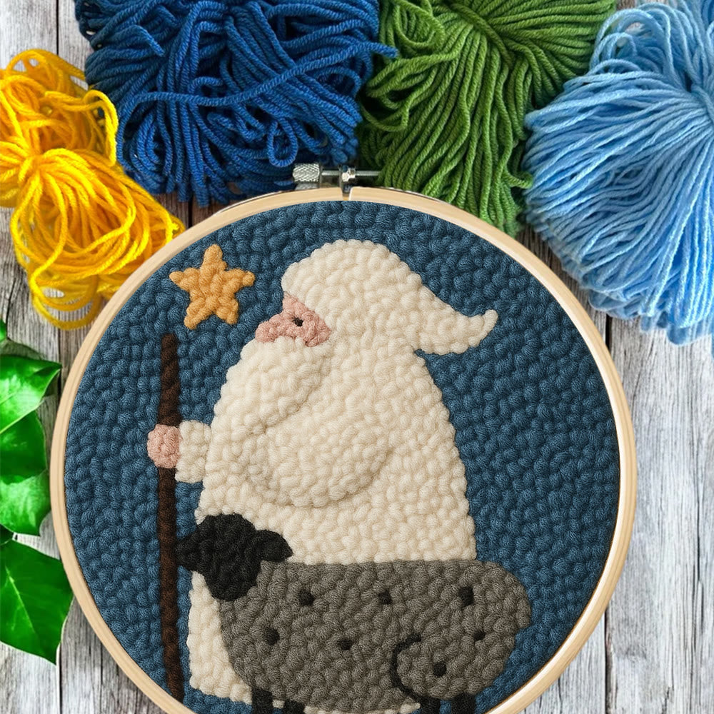 Warm Shepherd With Star Punch Needle Kit – Cozy Diy Craft Project | Festive Holiday-inspired Wall Art - image 6